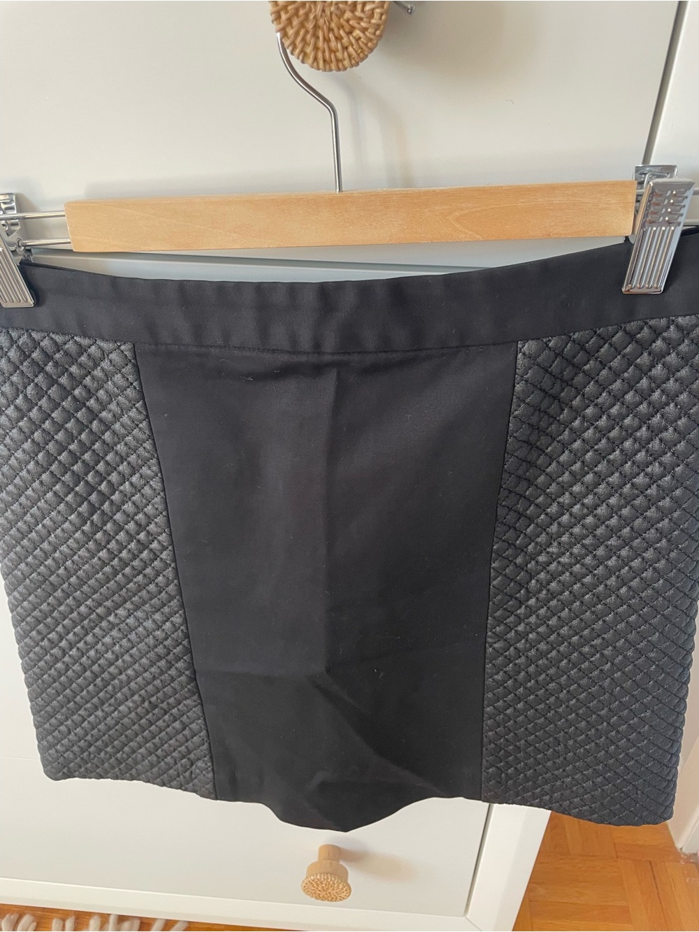 Club Monaco Black Quilt Paneled Mini Skirt